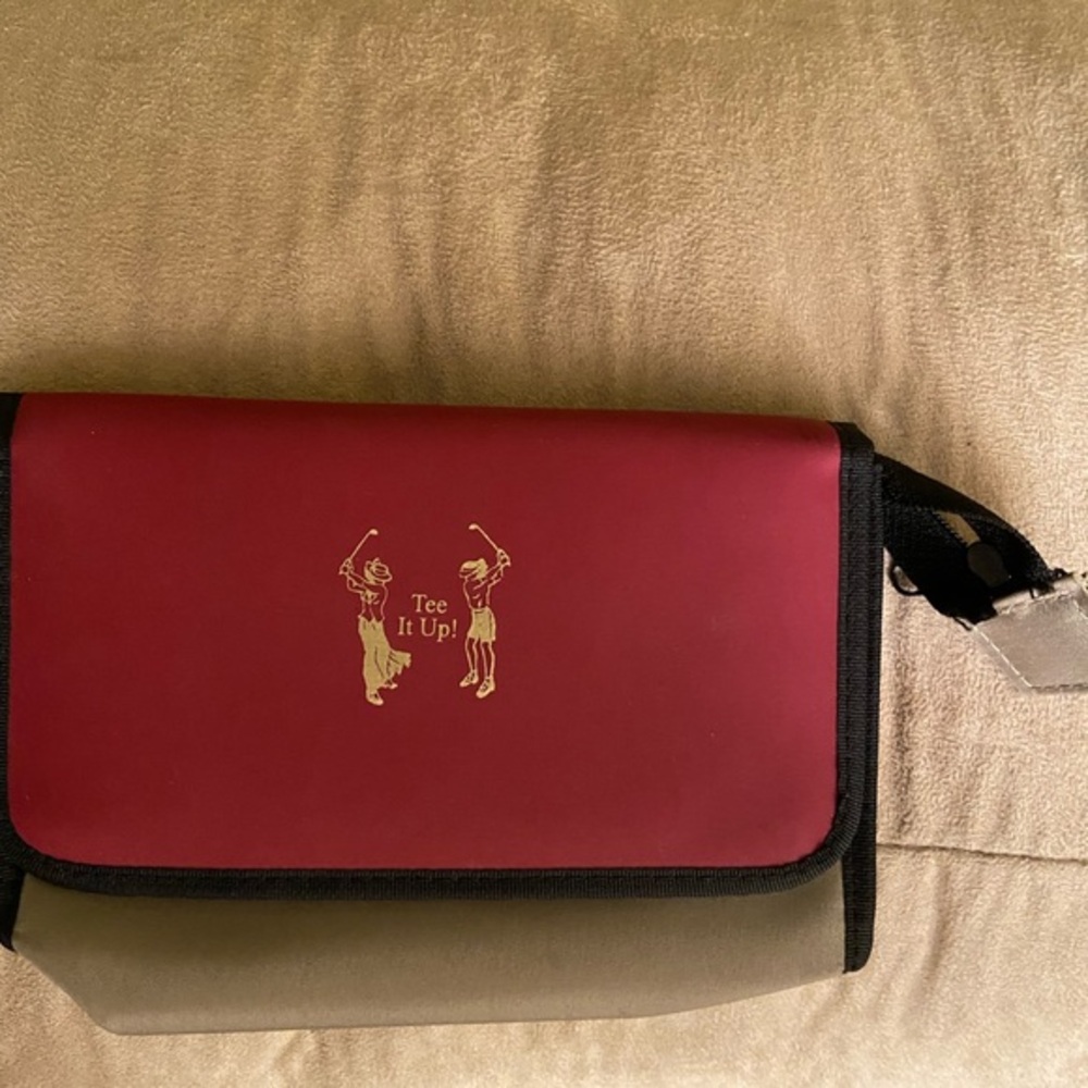 Golf ball Tee bag ,purse,cosmetic bag with Tee it up logo in the front